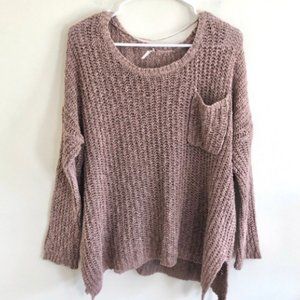 Free People Brown Pocket Slouchy Sweater Sz S